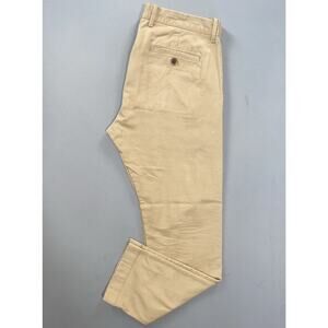 J Crew Slim Fit Flex Flat Front Stretch Cotton Chino Pants. Beige, Men's 34X30.